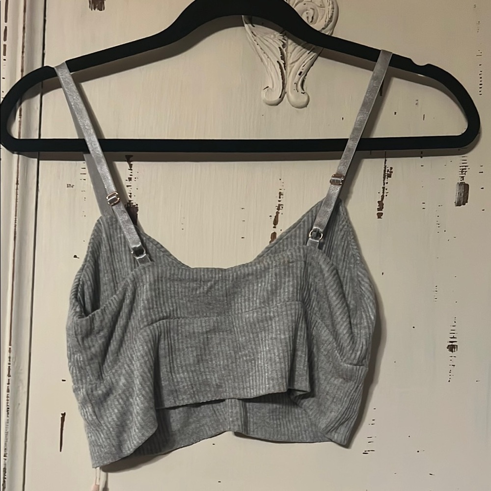 Gray Ribbed Women's Top - Picture 6 of 9